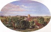 Anthony Frederick Augustus Sandys A Panoramic View of Hunworth (mk46) painting